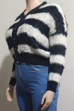 Black Casual Colorblock Buckle Patchwork V Neck Tops