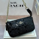 Black Casual Street Letters Patchwork Chains Embossed Bags