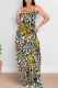 Leopard Print Sexy Street Floral Print Letters Pocket Contrast U Neck Printed Dresses
