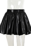 Black Street Solid Color Patchwork Ruched Boot Cut High Waist Speaker Patchwork Bottoms