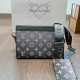 Gray Green Casual Street Letters Gradient Patchwork Contrast Bags