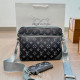 Gray Green Casual Street Letters Gradient Zipper Contrast Bags