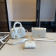 White Casual Daily Letters Metal Accessories Trim Chains Texture Bags