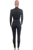 Light Brown Sexy Hot Solid Color Irregular Half A Turtleneck Long Sleeve Two Pieces (Without Belt)