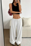 Khaki Casual Solid Color Basic Regular Mid Waist Conventional Solid Color Trousers