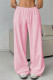 Pink Casual Solid Color Basic Regular Mid Waist Conventional Solid Color Trousers