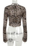 Leopard Print Sexy Leopard Print Hollow Out Patchwork Spaghetti Strap Tops