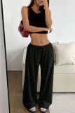Khaki Casual Solid Color Basic Regular Mid Waist Conventional Solid Color Trousers