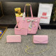 Pink Casual Street Letters Patchwork Chains Embossed Bags
