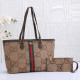 Yellow Brown Street Letters Patchwork Zipper Bags