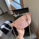 Pink Casual Daily Letters Metal Accessories Trim Zipper Texture Bags