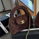 Burgundy Daily Celebrities Letters Metal Accessories Trim Chains Texture Bags