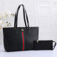 Black Red Street Letters Patchwork Zipper Bags