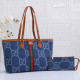 Blue Street Letters Patchwork Zipper Bags