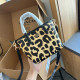 Yellow Black Casual Daily Leopard Patchwork Zipper Contrast Bags
