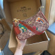Red-brown Casual Street Graffiti Print Letters Patchwork Zipper Contrast Bags