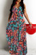 Leopard Print Sexy Casual Print Backless Spaghetti Strap Long Dresses