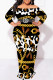 Yellow Sexy Floral Print Leopard Contrast Off Shoulder Printed Plus Size Dresses(No Belt)