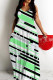 White Green Sexy Casual Print Backless Spaghetti Strap Long Dresses
