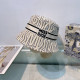 White Casual Street Stripe Letters Patchwork Contrast Hat