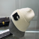 White Casual Street Letters Patchwork Weave Contrast Hat
