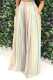 Stripe Casual Street Camouflage Print Stripe Pocket Contrast Loose High Waist Wide Leg Full Print Bottoms