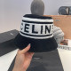 Black Street Daily Letters Patchwork Fluffy Contrast Hat