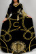 Black Casual Print Patchwork Strap Design O Neck Long Dresses