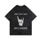 Black DON'T BE A LADY BE A LEGEND PRINTING WASHED T-SHIRT