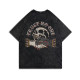Black TRUST NO ONE PRINTING WASHED T-SHIRT