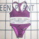 Purple Sportswear Letters Patchwork Swimwears