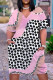 Pink Casual Leopard Print Basic V Neck Short Sleeve Plus Size Dresses