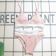 Pink Sexy Letters Patchwork Swimwears