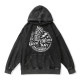 Black GOOD MOMS SAY BAD WORDS PRINTING WASHED HOODIE