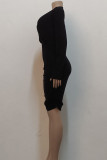 Gold Sexy Solid Color Patchwork Ruched V Neck Wrapped Skirt Dresses