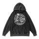 Black HAVE THE DAY YOU DESERVE PRINTING WASHED HOODIE
