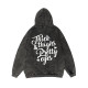 Black THICK THIGHS & PRETTY EYES PRINTING WASHED HOODIE