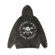 Black NOBODY CARES WORK HARDER PRINTING WASHED HOODIE