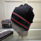 Black Red Letters Weave Contrast Hat