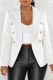White Street Solid Color Buttons Patchwork Turn-back Collar Outerwear