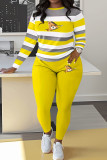 Red Casual Print Patchwork O Neck Long Sleeve Two Pieces