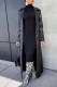 Black Casual Solid Color Buttons Turndown Collar Outerwear