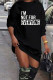 Black Casual Letters Patchwork O Neck Straight Dresses