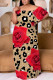 Red Casual Floral Print Patchwork Off Shoulder Long Plus Size Dresses