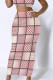 Pink Casual Street Geometric Print Faux Denim Print Contrast Skinny High Waist Full Print Bottoms