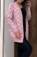 Pink Casual Patchwork Cardigan Outerwear