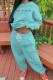 Lake Blue Casual Letters Draw String Patchwork O Neck Long Sleeve Two Pieces