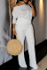 White Casual Solid Color Patchwork Oblique Collar Long Sleeve Two Pieces