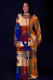 Orange Casual Print Basic O Neck Long Plus Size Dresses