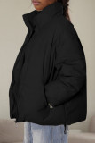 Blue Casual Solid Color Pocket Patchwork Zipper Zipper Collar Outerwear